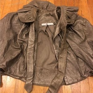 Mike & Chris gold metallic leather jacket, size XS